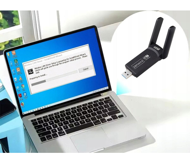 Zenwire Karta Sieciowa Adapter USB 3.0 WiFi 5Ghz 1300Mb - 1604739 - zdjęcie 5